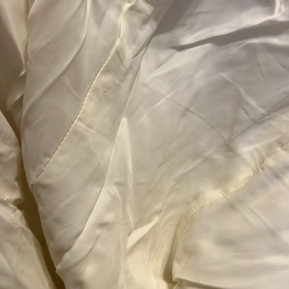 Dave & Johnny Couture Formal Mini Dress With Train / White with Cream Sequins - Picture 13 of 13